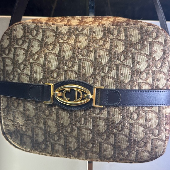 Christian Dior Modele Exclusif Diorissimo Leather Trim Trotter Shoulder Bag EUC - Picture 12 of 16